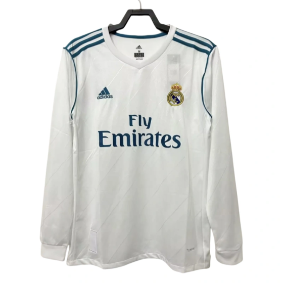 2017-18 Real Madrid Retro Home Long Sleeve Jersey